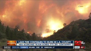 Lake Fire burns 19,026 acres, 38% contained