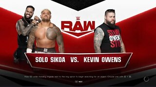 WWE Monday Night Raw Kevin Owens vs Solo Sikoa w/ Jimmy Uso