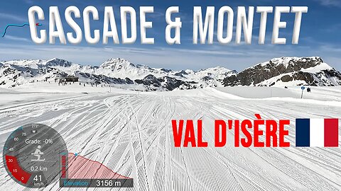 [4K] Skiing Val d'Isère, Cascade and Montet - Glacier du Pisaillas, France, GoPro HERO11