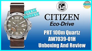 Great Looking Casual Field Watch! | Citizen PRT 100m Quartz AW7039-01H Unbox & Review