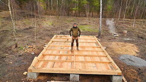 Building an Off Grid Log Cabin for Recreation, With Insulated Floor | Hunting, Cooking Pheasant