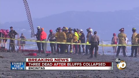 Three killed in Encinitas bluff collapse