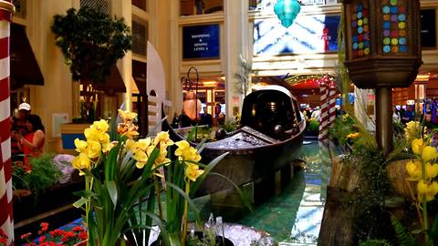 Historic gondola on display at The Venetian/The Palazzo