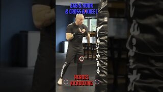 Heroes Training Center | Kickboxing & MMA "How To Double Up" Jab & Hook & Cross & Knee 1 | #Shorts