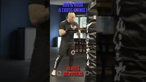 Heroes Training Center | Kickboxing & MMA "How To Double Up" Jab & Hook & Cross & Knee 1 | #Shorts