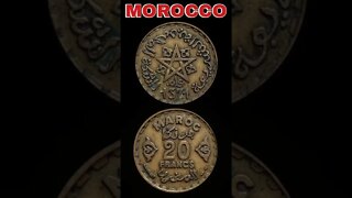 Morocco 20 Francs 1371.#shorts #coinnotesz