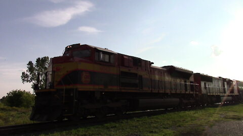 KCS 4043, CN 5713, CN 3217, CN 8886 & CN 3183 Engines Manifest Train Eastbound From Sarnia