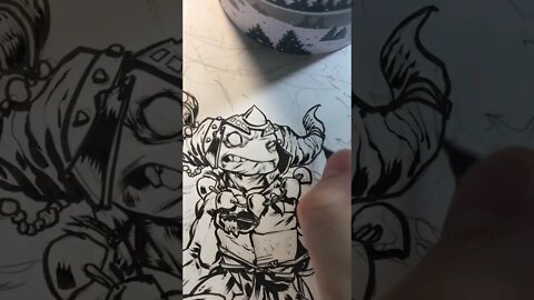 inking a teenage mutant ninja turtle