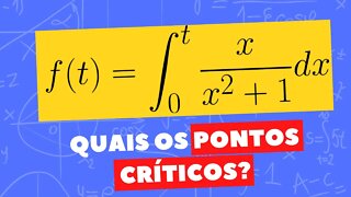 ENCONTRE O PONTO CRÍTICO DA FUNÇÃO INTEGRAL | TEOREMA FUNDAMENTAL DO CALCULO | @Professor Theago