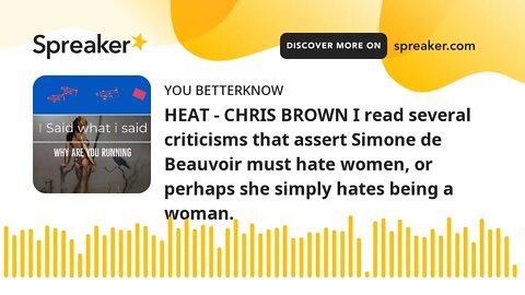 HEAT - CHRIS BROWN I read several criticisms that assert Simone de Beauvoir must hate women, or perh