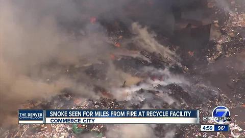 Trash piles at Waste Management facility in Adams County on fire again, smoke seen for miles