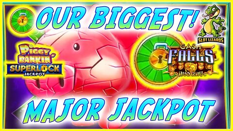 OUR BIGGEST MEGA MAJOR JACKPOT!!! Superlock Jackpot Piggy Bankin VS Cash Falls Slot