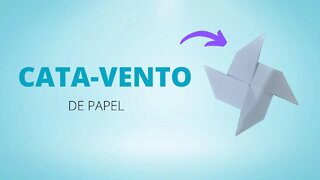 Como fazer cata-vento de papel em menos de 2 minutos ( easy origami tutorial )