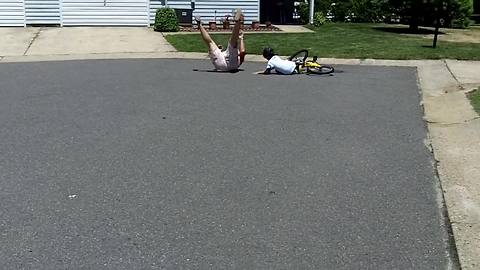 Hilarious Boy Gives Up On Learning How To Ride A Bike Because It’s Too Dangerous