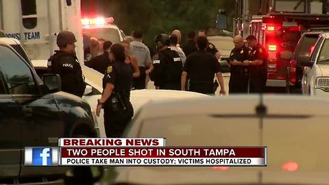 SWAT Team clears scene of double shooting in South Tampa, suspect in custody