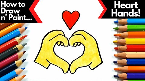 How to Draw and Paint the Heart Hands Symbol