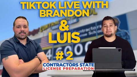 Contractors License Talk on LIVE TIKTOK