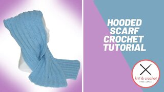 Left Hand Free Crochet Pattern Hooded Scarf Workshop Part 1