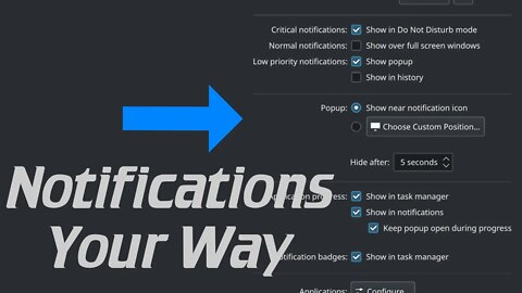 Manage Notifications in KDE Plasma
