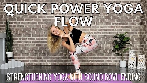 20 min Power Yoga Flow with Sound Bowl Ending || Strengthening Yoga || Yoga with Stephanie