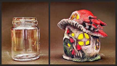 ❣DIY Mushroom House Using a Jar❣