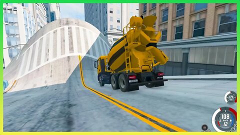 TruckFails | Trucks vs Giant Bulge in the city #221 | BeamNG.Drive |TrucksFails