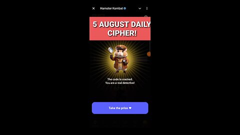 5 AUGUST DAILY CIPHER | HAMSTER KOMBAT