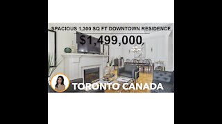 Spacious 1,300 SQ FT Downtown Residence at Qwest Condo, 168 Simcoe Street. Toronto's top agents
