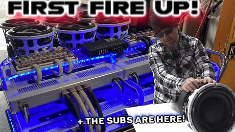 First Fire up! Cadillac Escalade Amp Rack Playing + 6 BEASTLY 12's Unboxed! You GOT to see this!