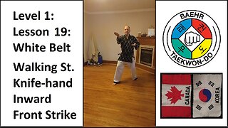 Baehr Taekwondo: 01-19: White Belt: Walking Stance - Knife-hand Inward Front Strike