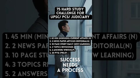 75 Hard || Study Challenge for UPSC/ PCS/ JUDICIARY #upsc #viral #pcsj