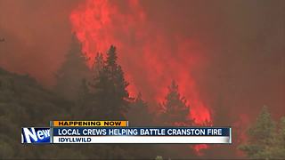 Local crews helping battle Cranston Fire