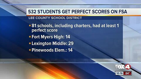 532 Students get perfect scores on FSA in Lee County
