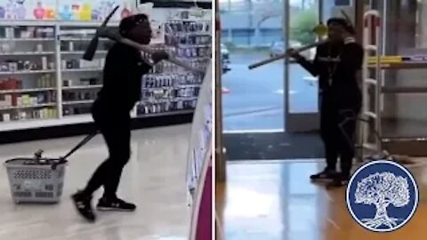 Lady Robs Drug Store, Threatens Employees and Customers With Pickaxe
