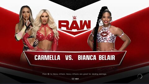 WWE Monday Night Raw Bianca Belair vs Carmella w Chelsea Green