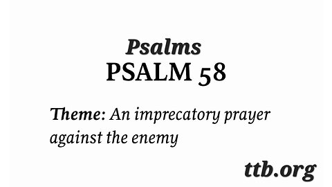 Psalm Chapter 58 (Bible Study)