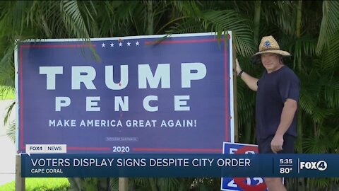 Voters refuse to take campaign signs down despite city order