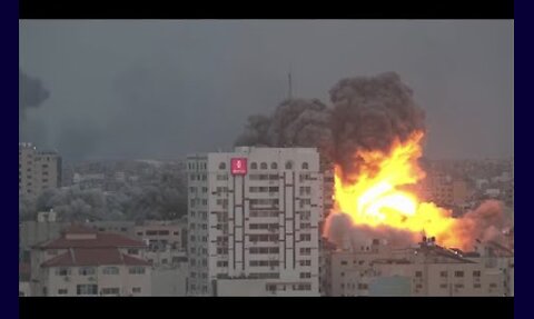 Israel-Hamas war: Building collapses after Israeli air strike in Gaza City