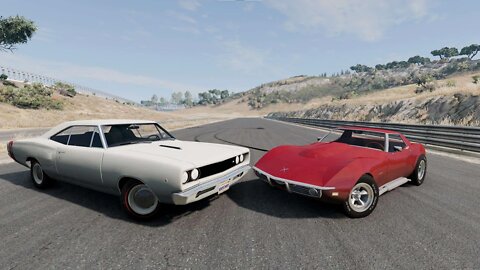 68 Dodge 318 cid Cornet VS 68 454 cid Corvette BeamNG.Drive Drag Race