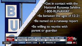 Greyhound offers runaway children free ride home