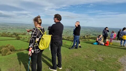 Fantastic views from the Glastonbury tor with St Michael's Tower on King Arthur's trail.