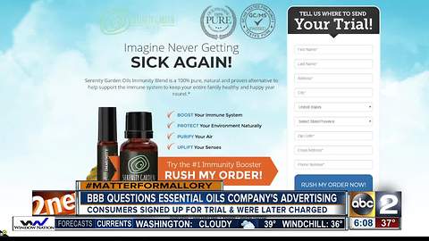 BBB questions Serenity Garden Oils' online advertising