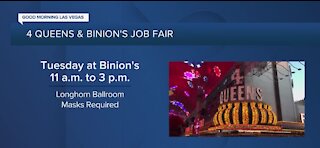 4 Queens, Binion's hotel-casinos holding job fair on May 18