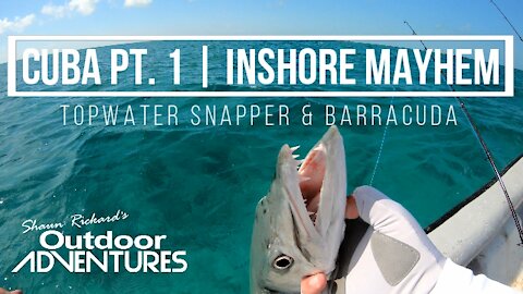 Cuba Pt. 1 | Inshore Fishing | Topwater Snapper & Barracuda | Cayo Coco, Paradon & Cayo Guillermo