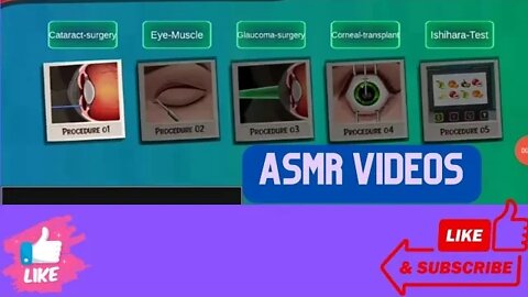 Asmr| cataract surgery| eyes muscle| glaucoma| corneal transplant|