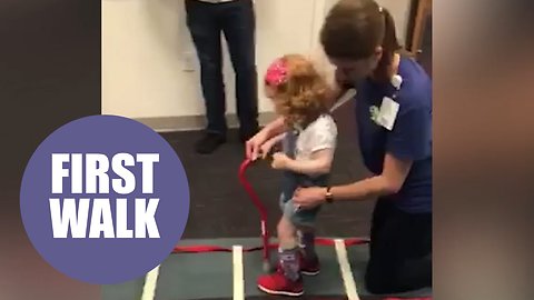 Brave three-year-old takes first steps thanks to crowdfunding campaign