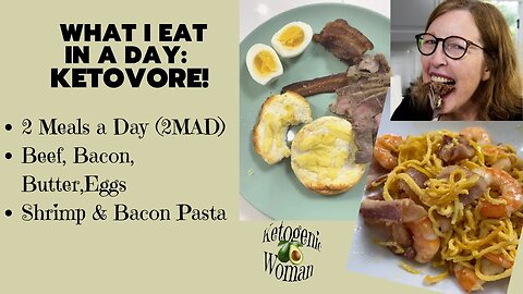 What I Eat in a Day of Ketovore! | More Heat Wave Eating | Shrimp and Bacon Pasta