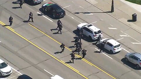 Pro Palestinian activists tried shutting down Ambassador bridge to Canada & were immediately..