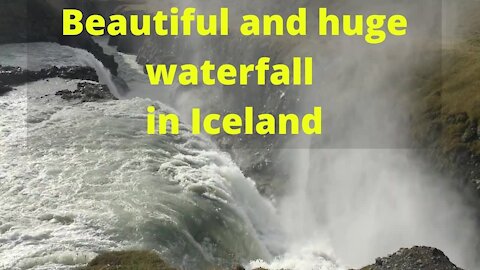 Beautiful and huge waterfall in Iceland