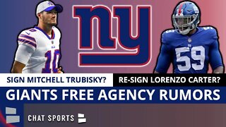 Giants Free Agency Rumors: Sign Mitchell Trubisky To Backup Daniel Jones? + Re-sign Lorenzo Carter?